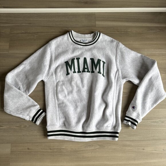 Champion Reverse Weave Crewneck University Of Miami Hurricanes Small Adult - Picture 1 of 9
